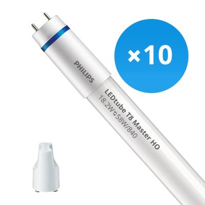 Voordeelpak 10x Philips LED Buis T8 MASTER (EM/Mains) High Output 18.2W 3100lm – 840 Koel Wit | 150cm – Vervangt 58W