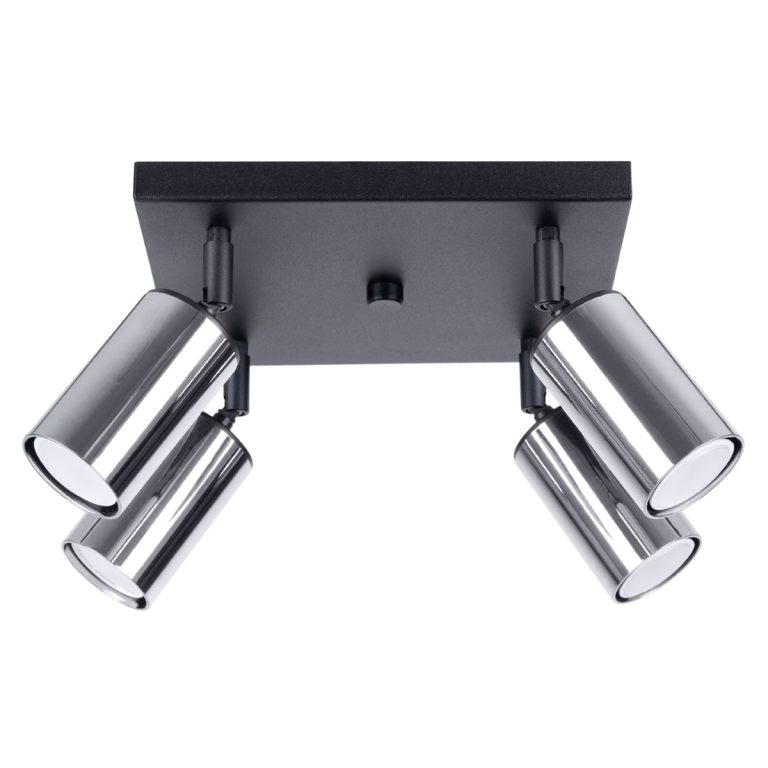 Plafondlamp WINX 4 zwart/chroom