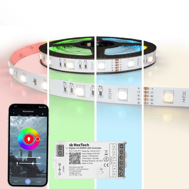 15 meter complete set RGBW led strip met zigbee controller
