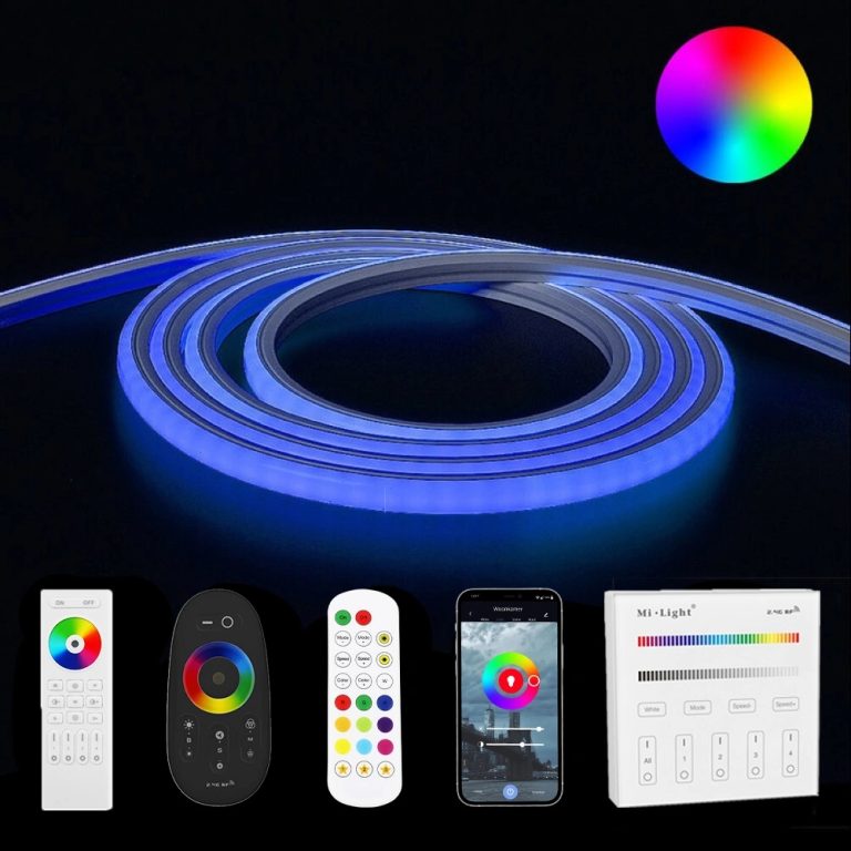 4 meter RGB neon led flex midi top view – complete set neon verlichting