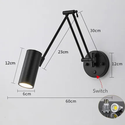 LUXARM Verstelbare Wandlamp met Lange Arm
