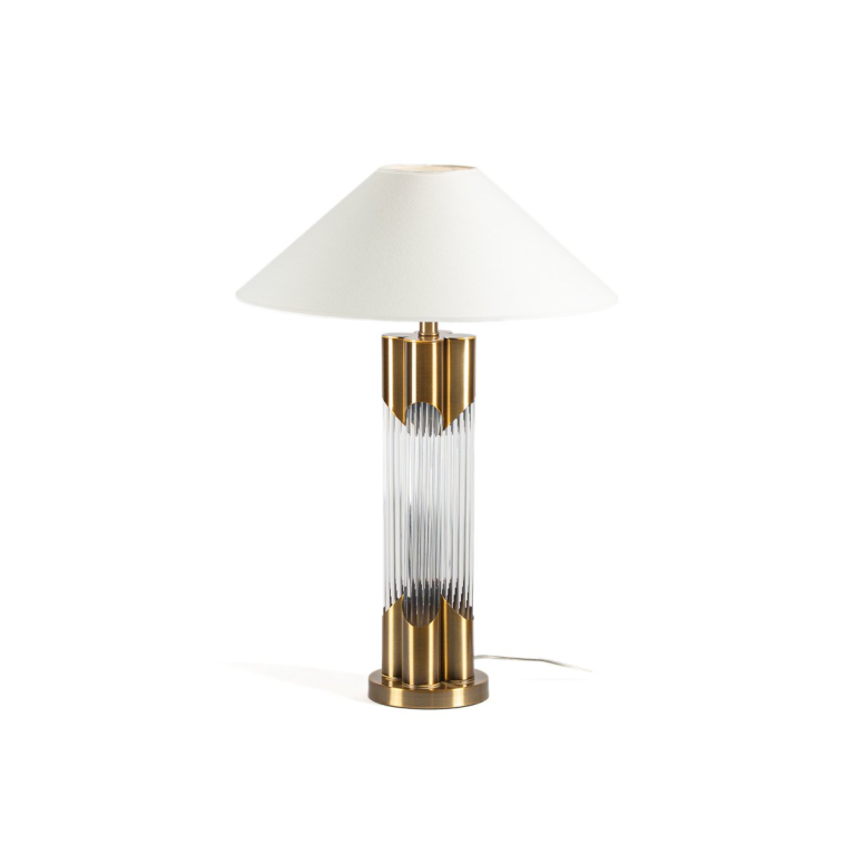 Alexandra Thai – Tafellamp 16X16X60 Goud Metaal/Transparant Glas Zonder Scherm