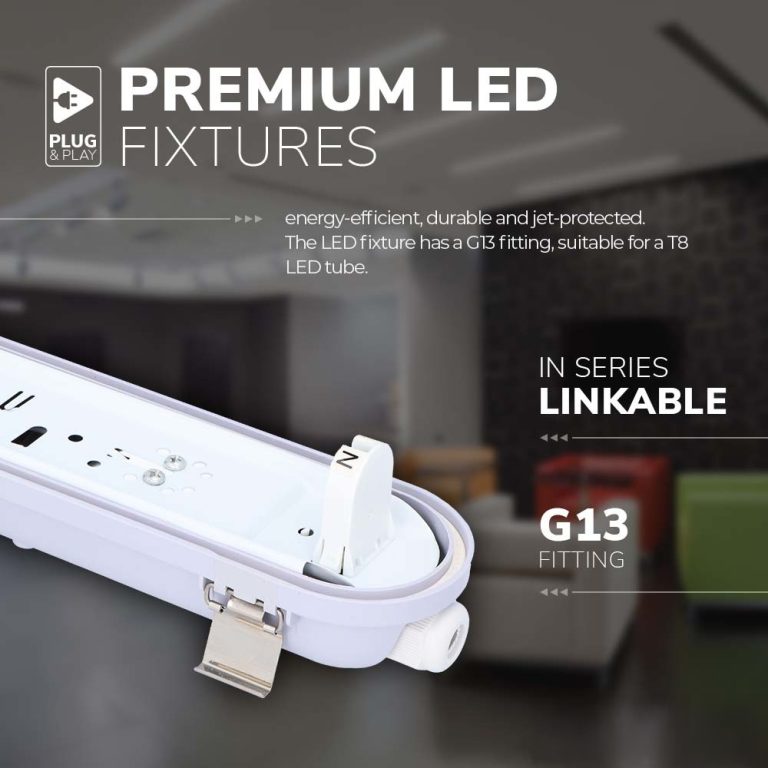 TL Lampen – LED TL armatuur – 120cm – Incl. flikkervrije 18W TL buis – 6000K koud wit licht – IP65 waterdicht – Koppelbaar – TL Verlichting