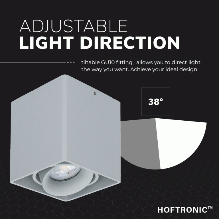 6x Dimbare LED opbouw plafondspot Esto Grijs incl. GU10 spot 5W 2700K IP20 kantelbaar