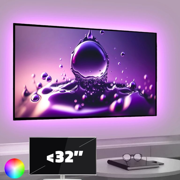 Tv led strip set met 4 RGB strips voor tv’s tot 32 inch