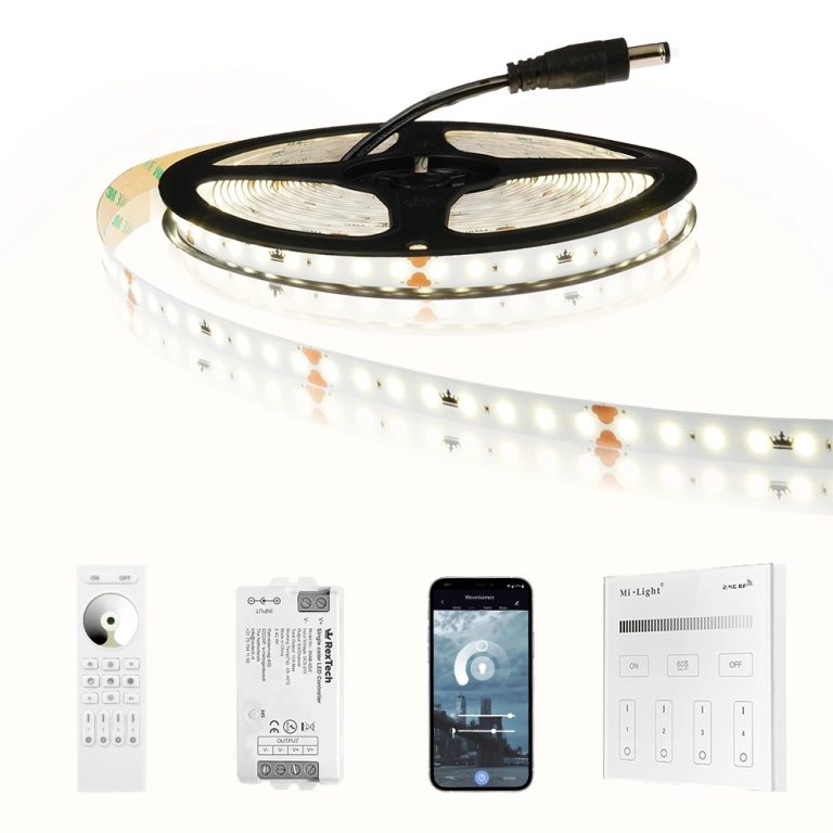 16 meter led strip helder wit – complete set – basic 128 leds p/m