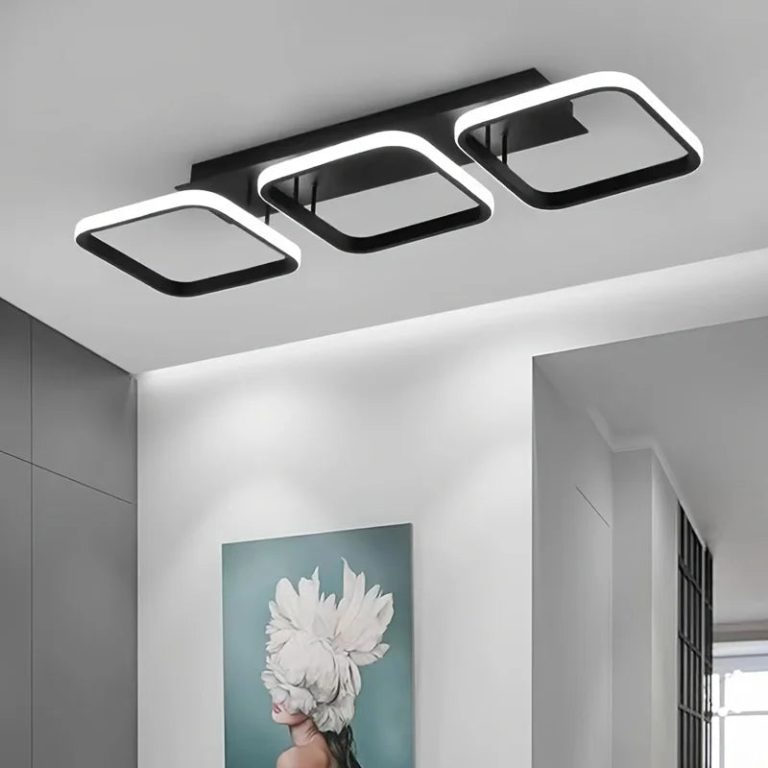 Nordic Luxe LED Plafondlamp – Dimbare Vierkante & Ronde Hanglamp voor Moderne Interieurs