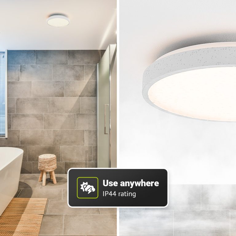 LED Plafondlamp wit – IP44 waterdicht – 24W 2600 lumen (108lm/w) – CCT lichtkleur instelbaar (3000K, 4000K & 6500K) – Incl. Afstandsbediening – Ø35 cm