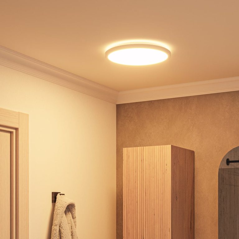 Slim – Badkamer plafondlamp wit – 18W 1750 Lumen – IP44 waterdicht – CCT lichtkleur instelbaar (2700K, 4000K & 5000K) – Ø30 cm – LED Plafonniere