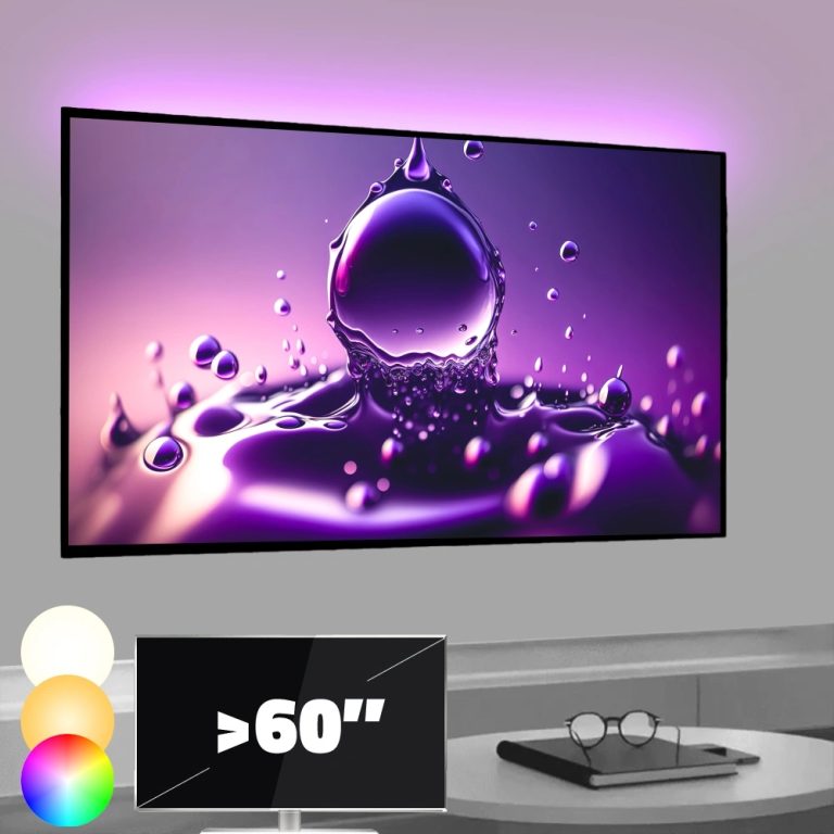 Tv backlight set met 1 RGBWW ledstrip voor tv’s >60 inch