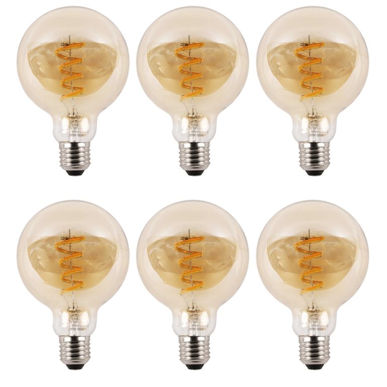 Zigbee e27 spiraal filament lamp dual white g95 amberkleurig – voordeelset van 6