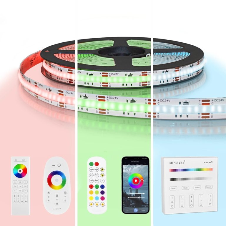 2 meter RGB led strip cob met 810 leds p/m – complete set
