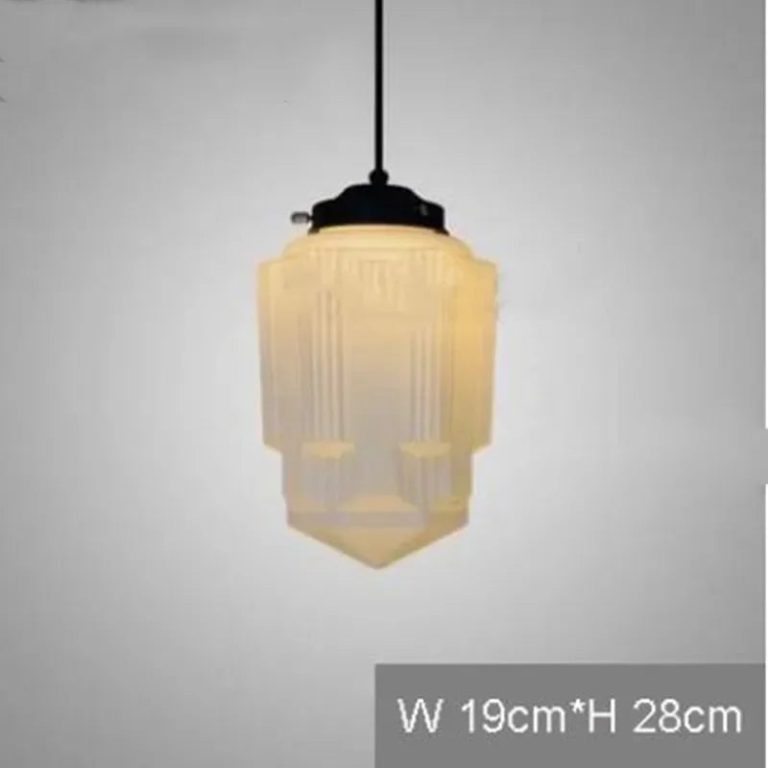 LUMORIA Mid-Century Art Deco Hanglamp – Vintage Elegantie met Melkwit Glas