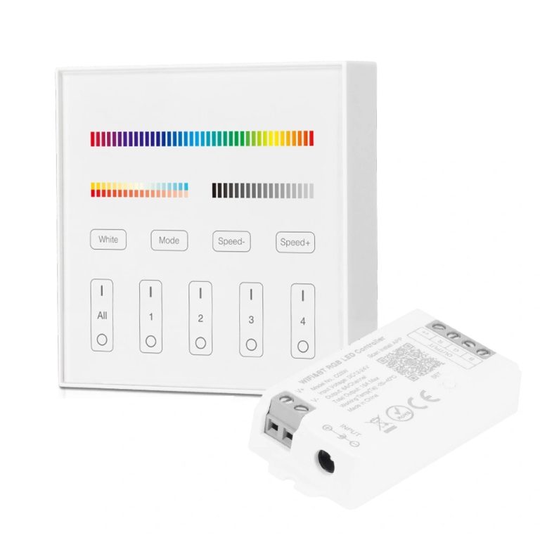 Draadloos milight touch wandpaneel & wifi controller voor RGB led strips – complete set