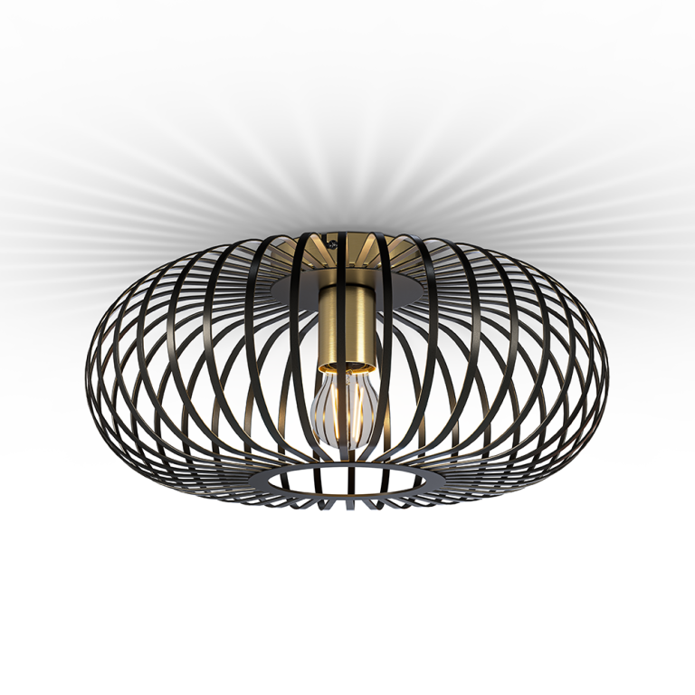 Cosmos – LED Plafondlamp – Dimbaar – E27 Fitting – Zwart met Goud