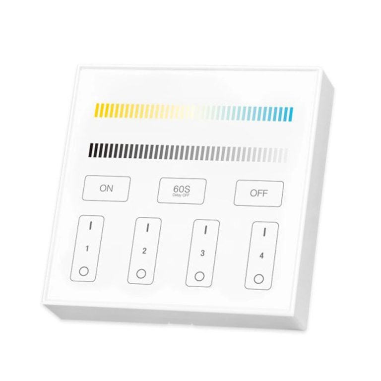 Touch panel wandbediening draadloos wit op batterij milight los