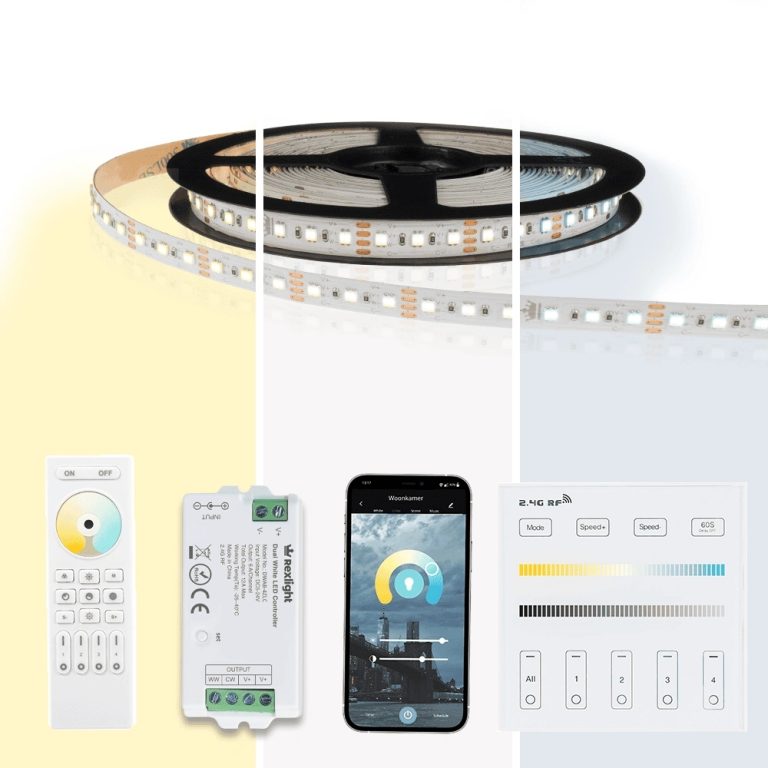 50 meter dual white led strip complete set – premium 6000 leds