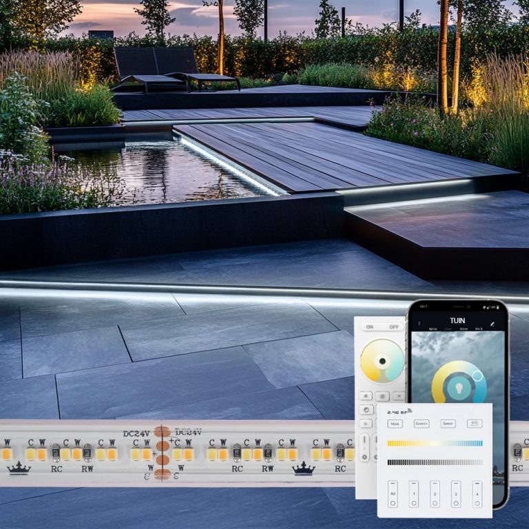6 meter dual white led strip voor buiten complete set