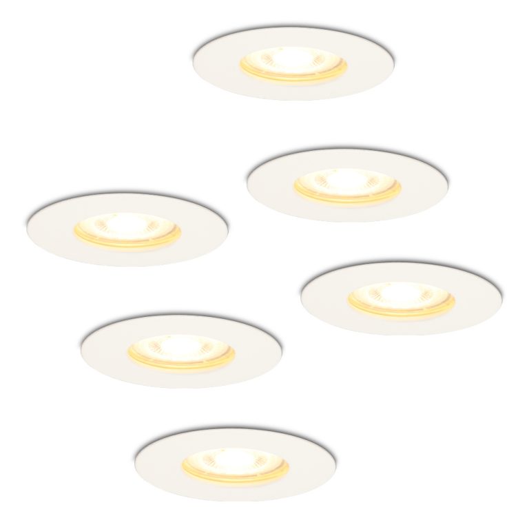 Set van 6 dimbare LED inbouwspots Bari wit GU10 4.5 Watt 2700K IP65 spuitwaterdicht