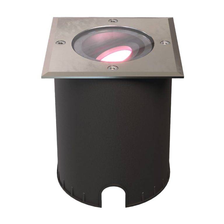 Cody Smart Grondspot RVS – GU10 5,5 Watt 345 lumen – RGB + WW – Wifi + BLE – Kantelbaar – Overrijdbaar – Vierkant – IP67 waterdicht
